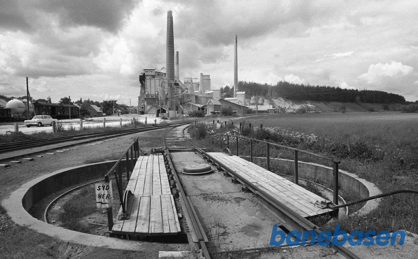 Drejeskive og fabrik i baggeunden Drejeskive og fabrik i baggeunden