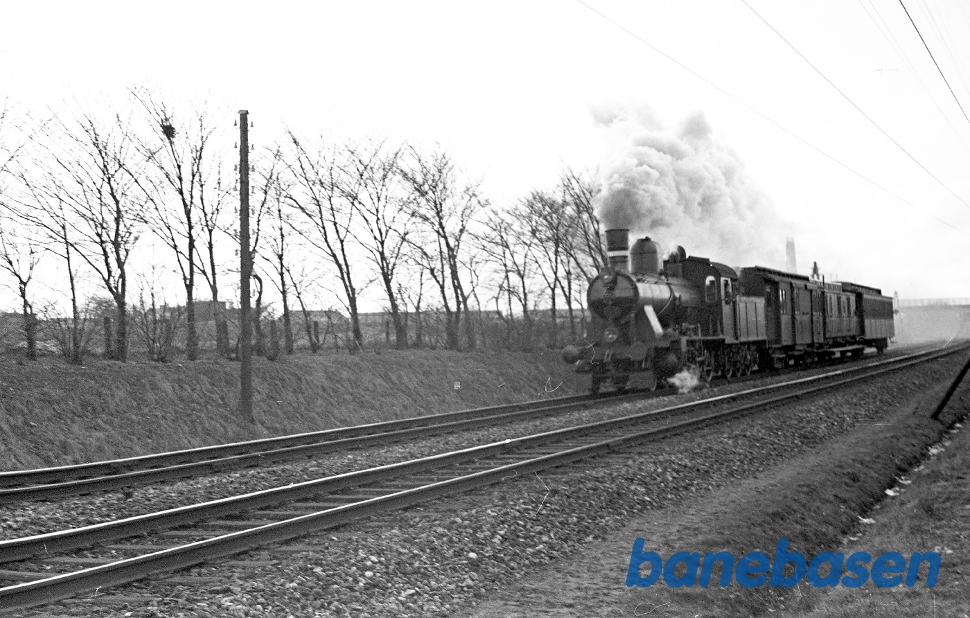 Strækningsfoto af damptog Strækningsfoto af damptog