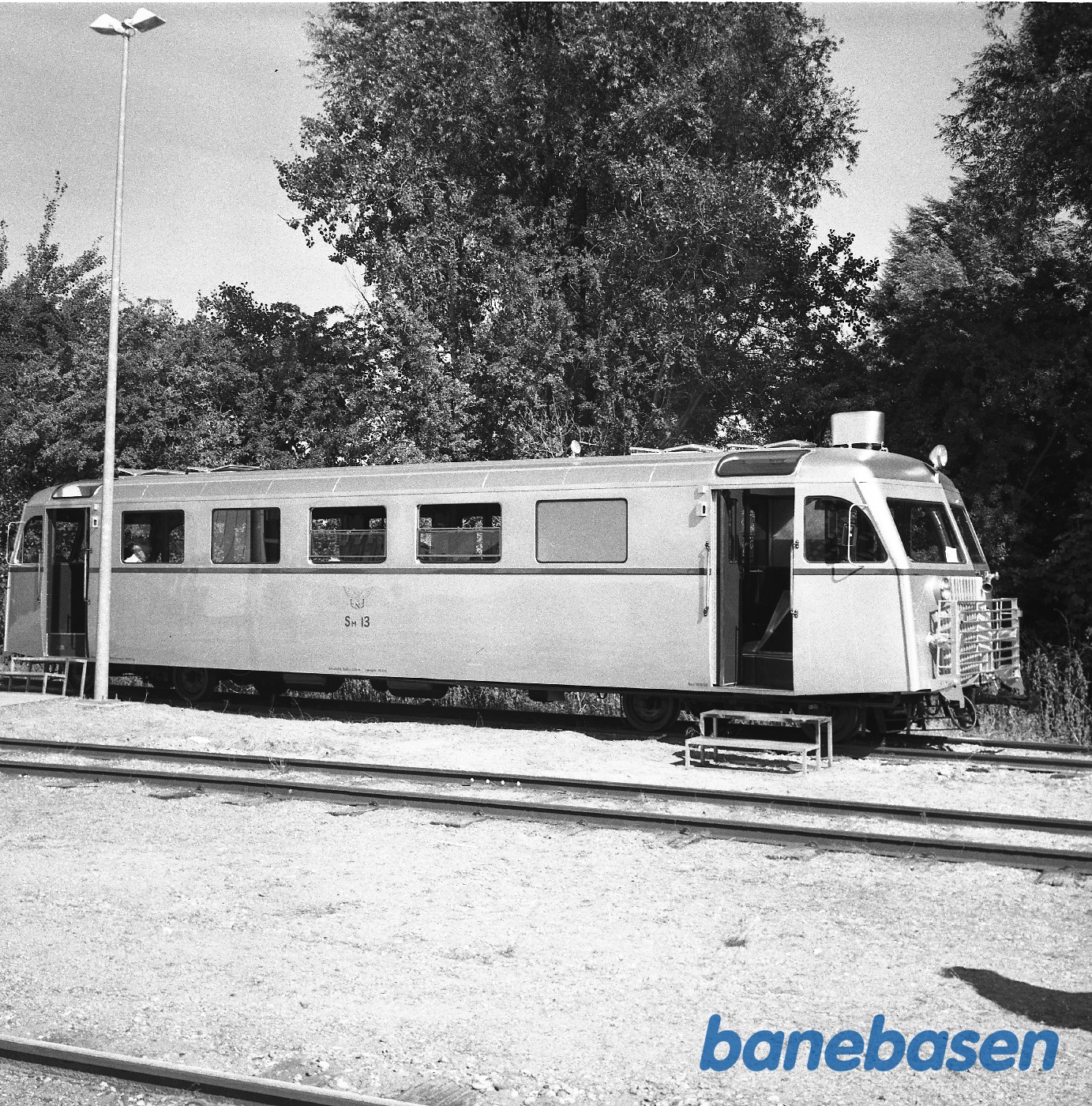 LNJ 100 år, Sm 13 nede ved værkstedet på Firskovvej hvortil den kørte pendultrafik LNJ 100 år, Sm 13 nede ved værkstedet på Firskovvej hvortil den kørte pendultrafik