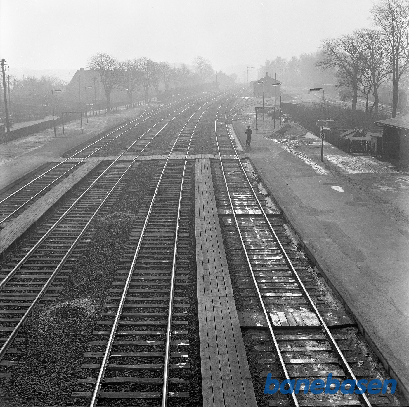 Rungsted station før 1982, set fra gangbroen Rungsted station før 1982, set fra gangbroen