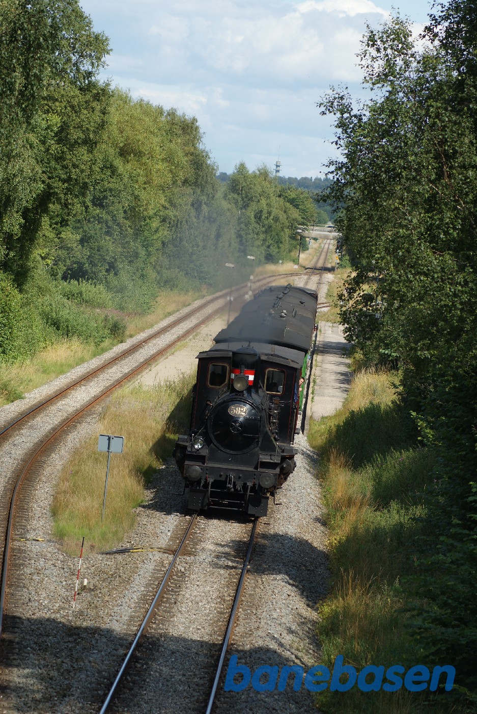 Særtog med K582 set fra bro Særtog med K582 set fra bro