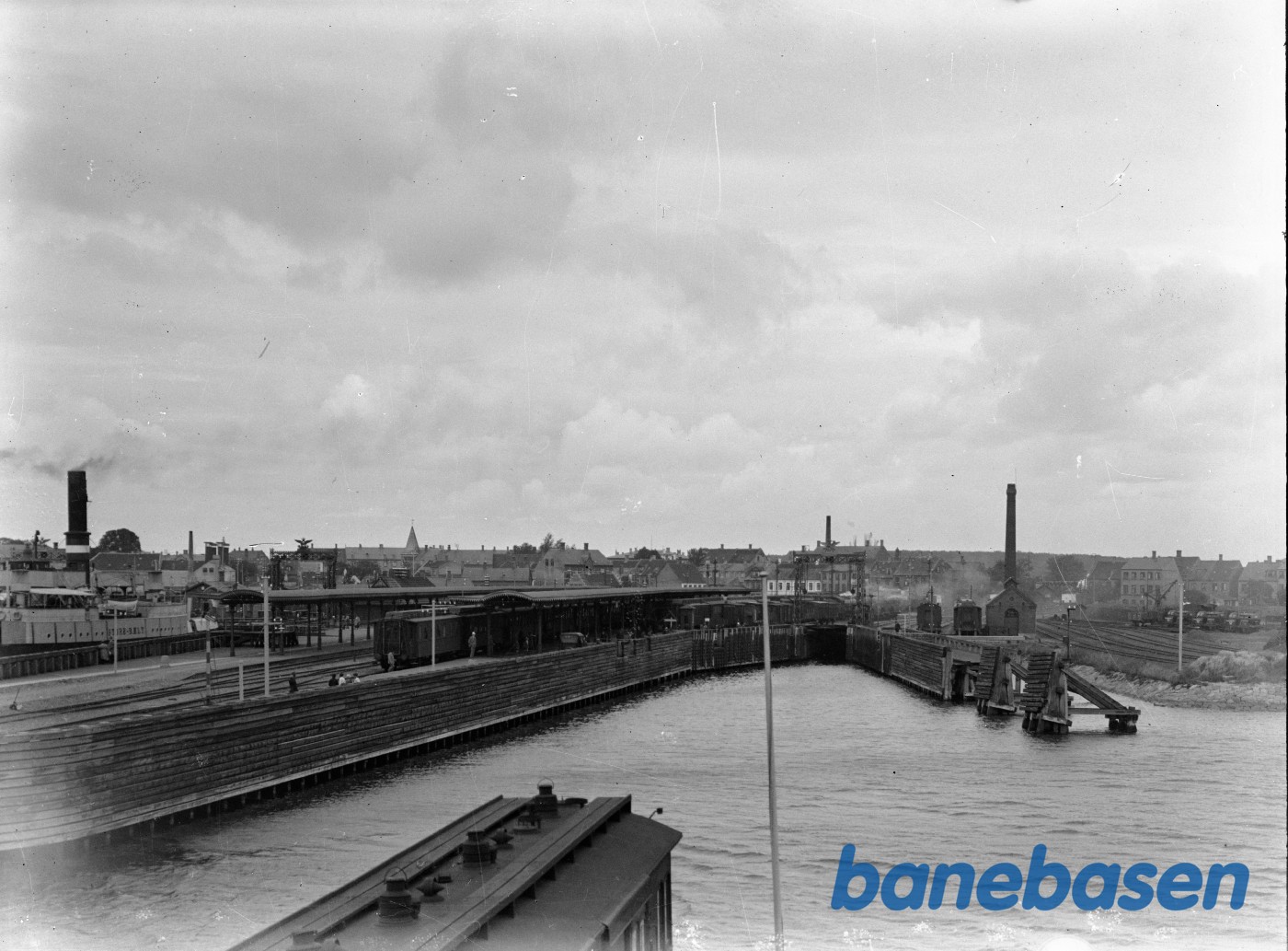 Færgestationen set fra færgen Færgestationen set fra færgen