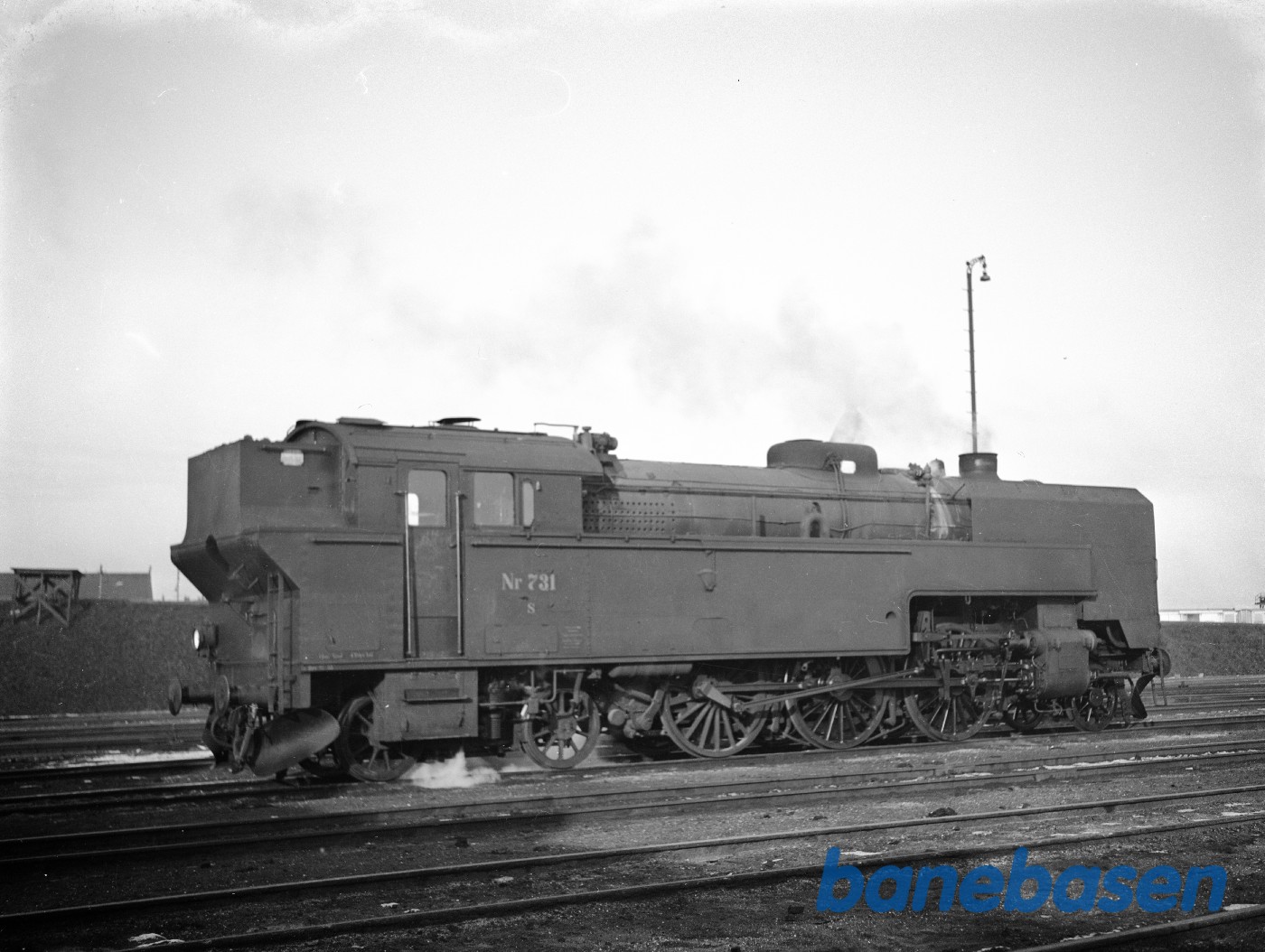 Damplokomotiv DSB Ltr S nr 731 ved remisen på Kbh GB Damplokomotiv DSB Ltr S nr 731 ved remisen på Kbh GB
