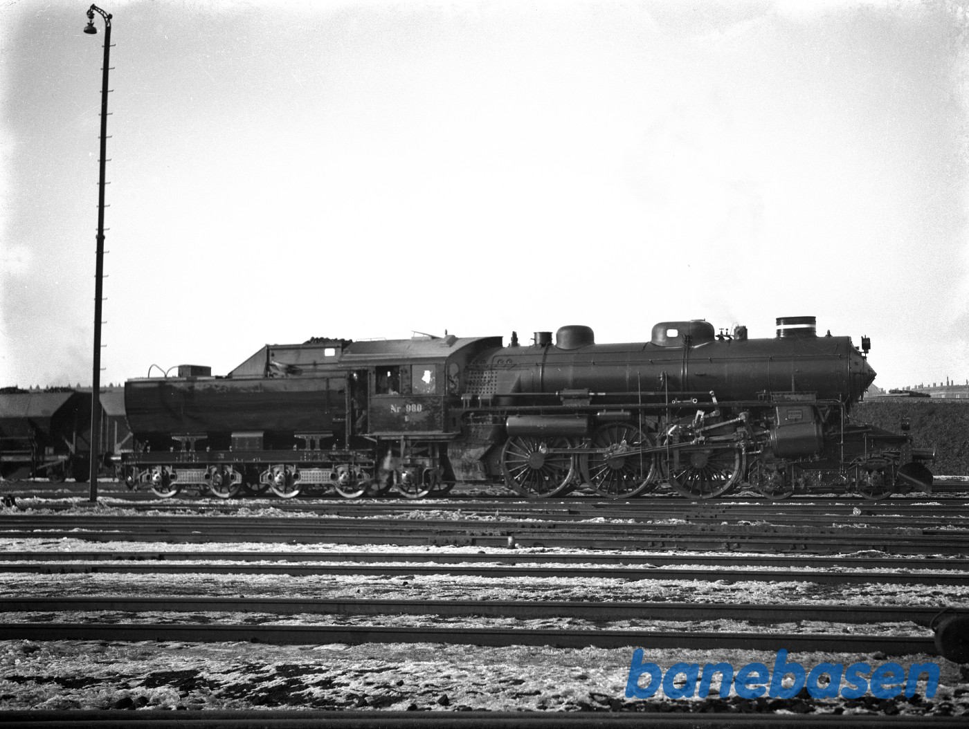 Damplokomotiv DSB E 980 ved remisen på Kbh GB Damplokomotiv DSB E 980 ved remisen på Kbh GB