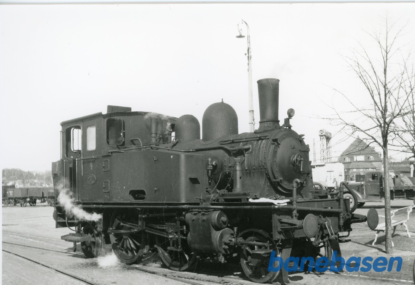 Damplokomotiv RFB 4 rangerer på Svendborg havn Damplokomotiv RFB 4 rangerer på Svendborg havn