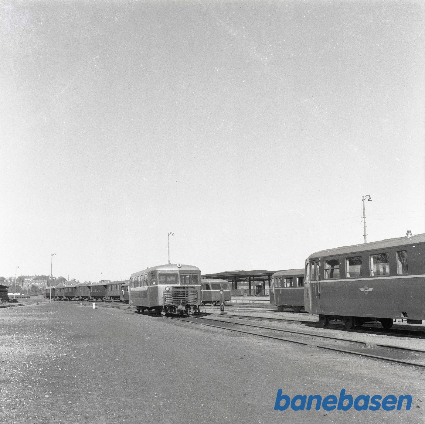 Depot med skinnebusser på Horsens station Depot med skinnebusser på Horsens station