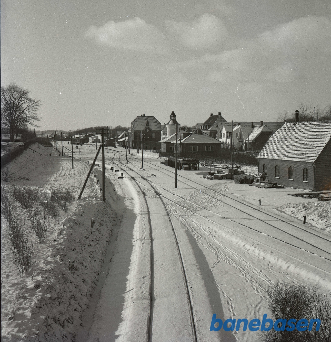 Brenderup station i sne Brenderup station i sne