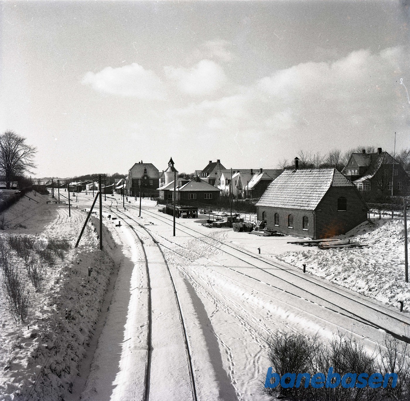 Brenderup station i sne Brenderup station i sne