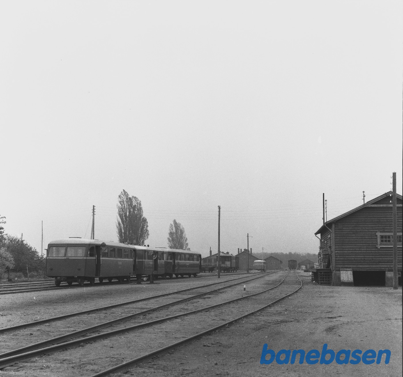 Stubbekøbing station. Opstillingsspor med skinnebusmateriel Stubbekøbing station. Opstillingsspor med skinnebusmateriel