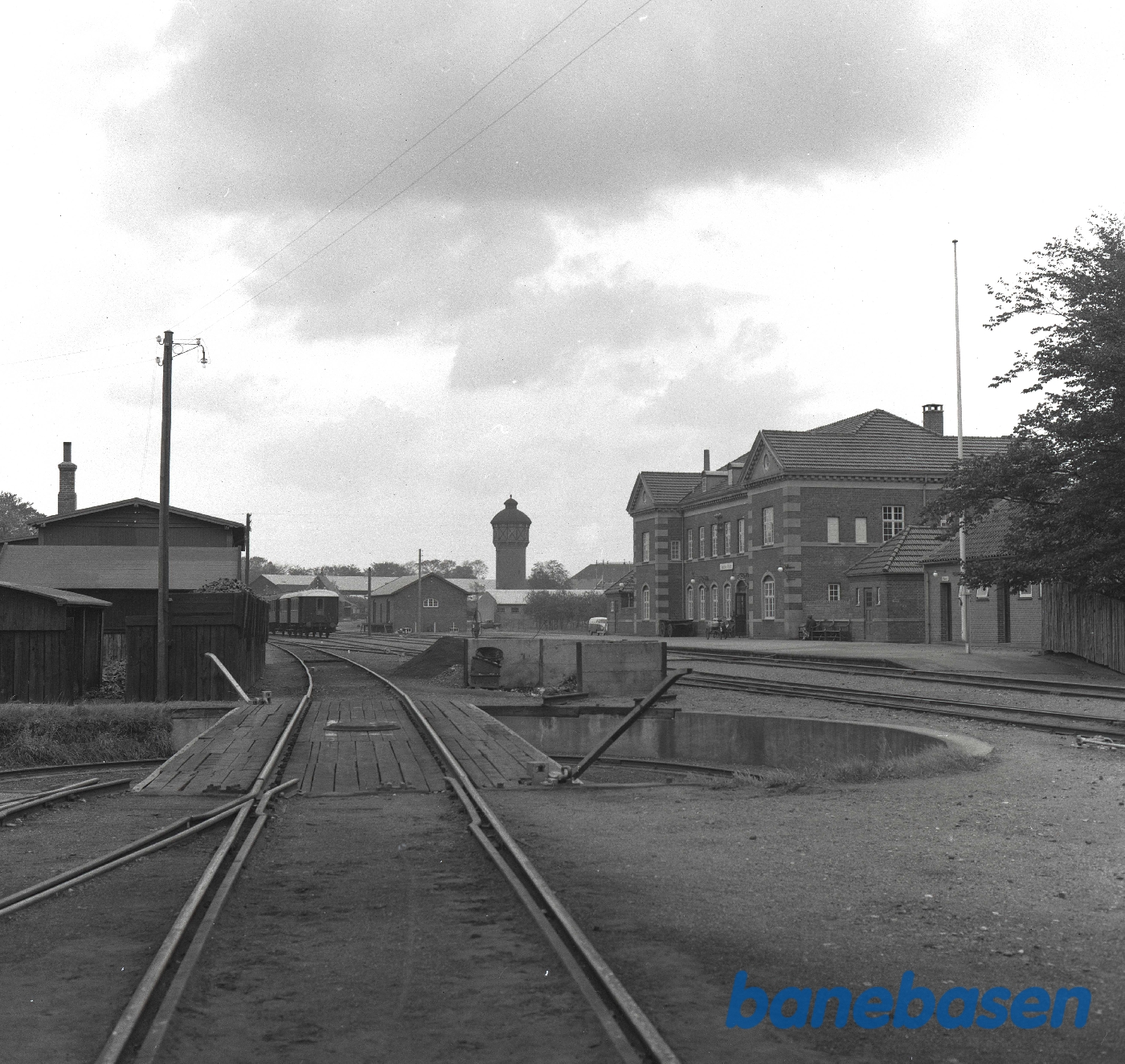Varde Vest station . Drejeskiven Varde Vest station . Drejeskiven