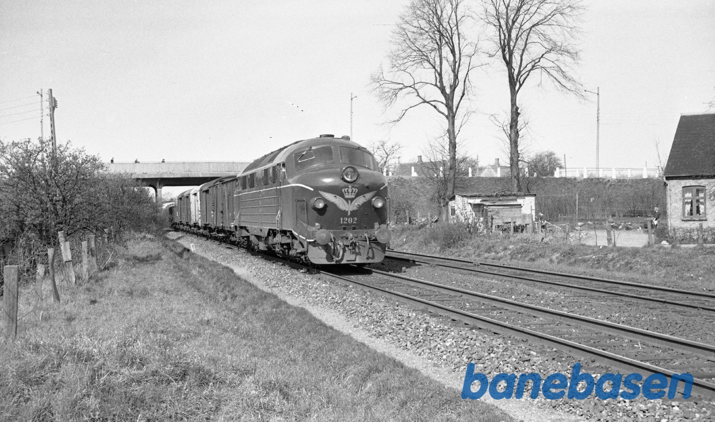 MY 1202 med godstog til Nyborg, kort efter Odense MY 1202 med godstog til Nyborg, kort efter Odense