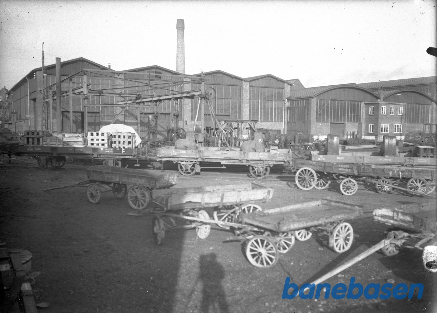 Maskineværksted og smedie, vogne og kraner Maskineværksted og smedie, vogne og kraner