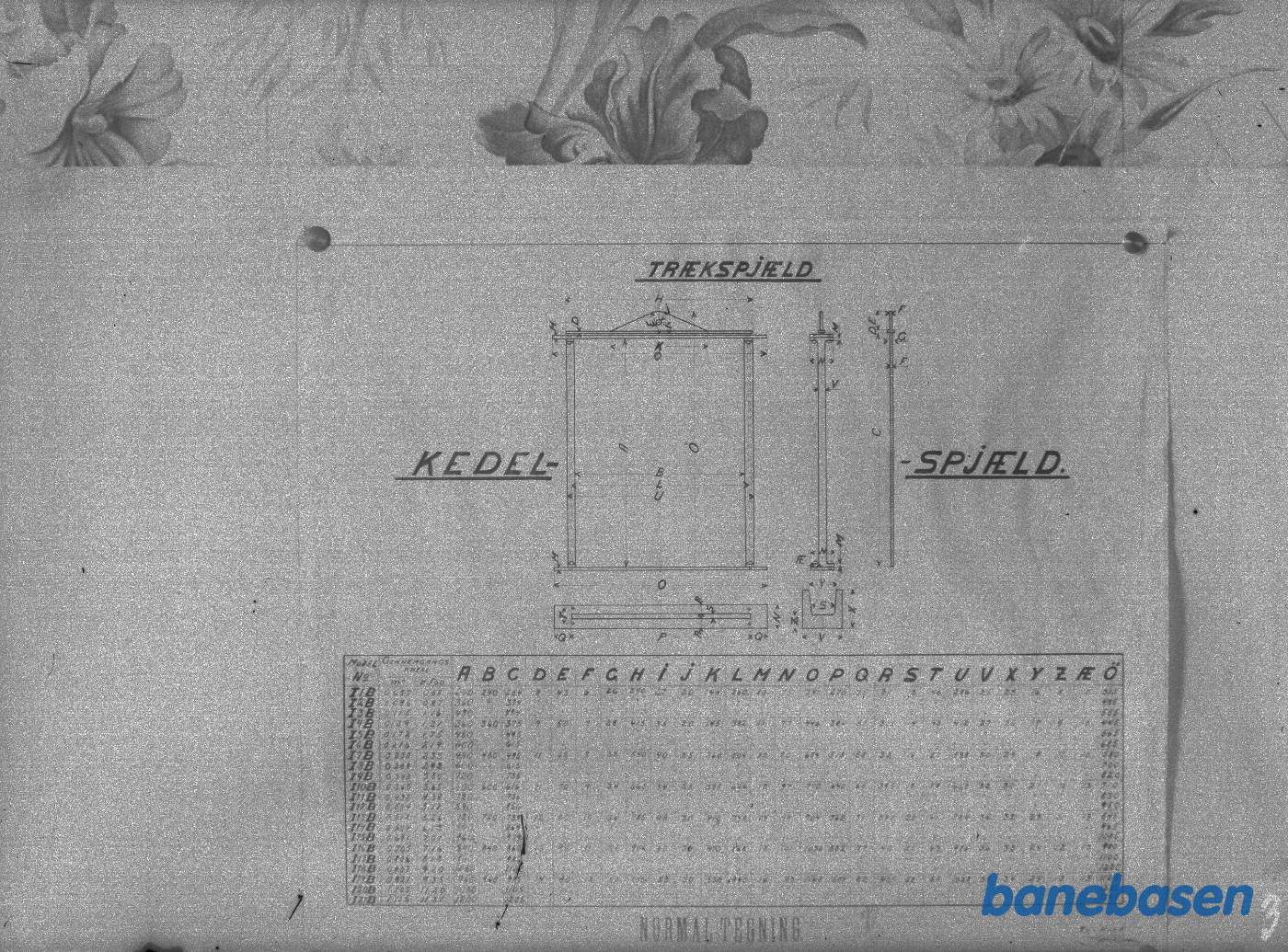 Spjæld tegning Spjæld tegning
