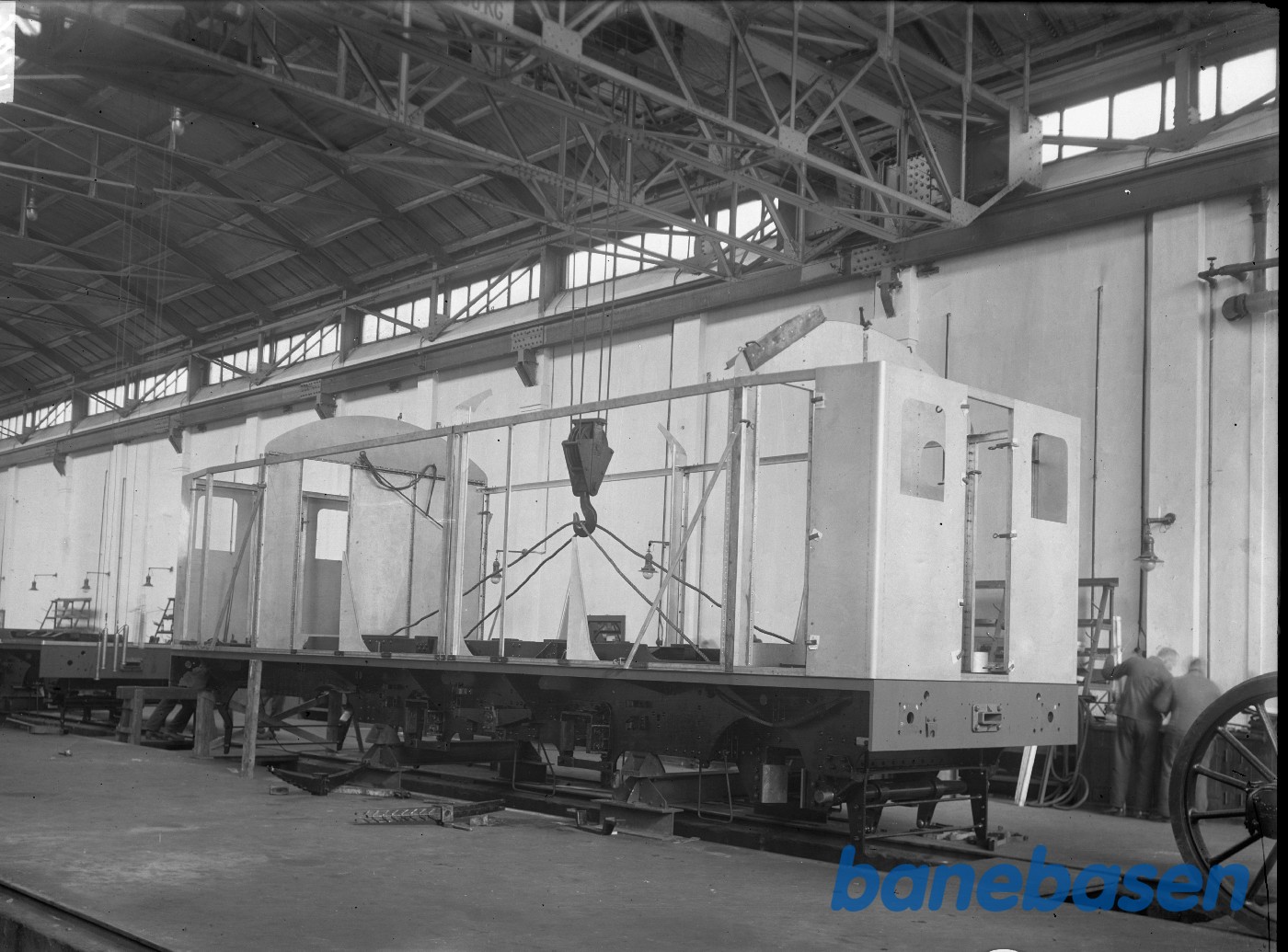 DSB MV 115 eller 116 under bygning. Overbygning. DSB MV 115 eller 116 under bygning. Overbygning.