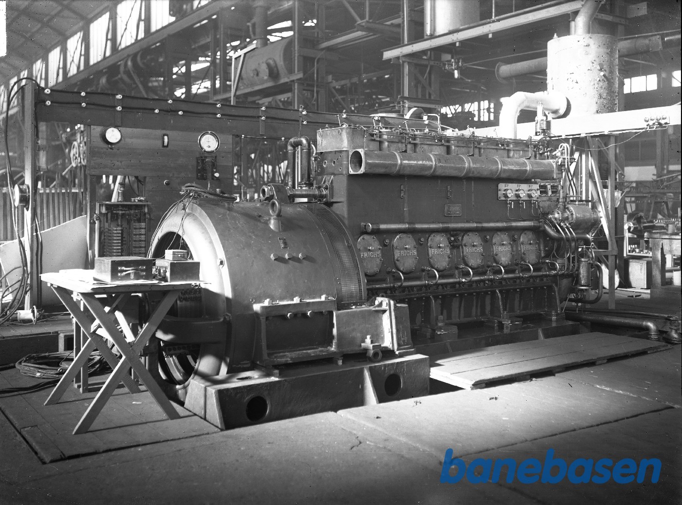 Motoren til MV 115 på prøvestanden Motoren til MV 115 på prøvestanden