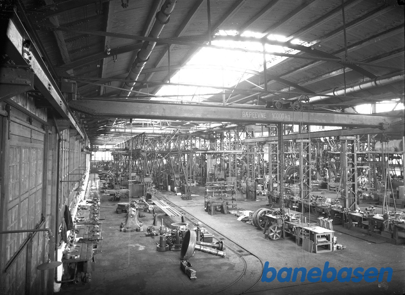 Kig ind i værkstedshallen Kig ind i værkstedshallen