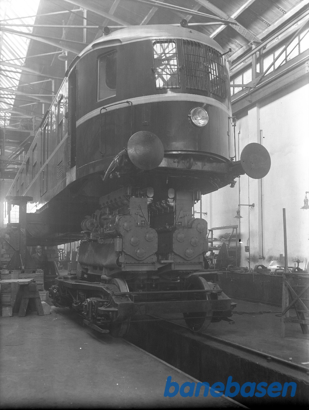 Montage af lyntog nr 1 Motorerne foran Montage af lyntog nr 1 Motorerne foran