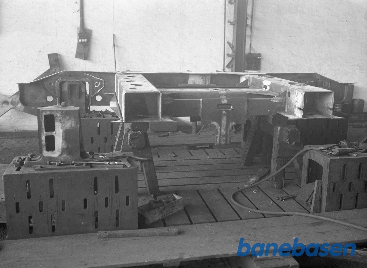 Maskinboggie under opbygning Maskinboggie under opbygning