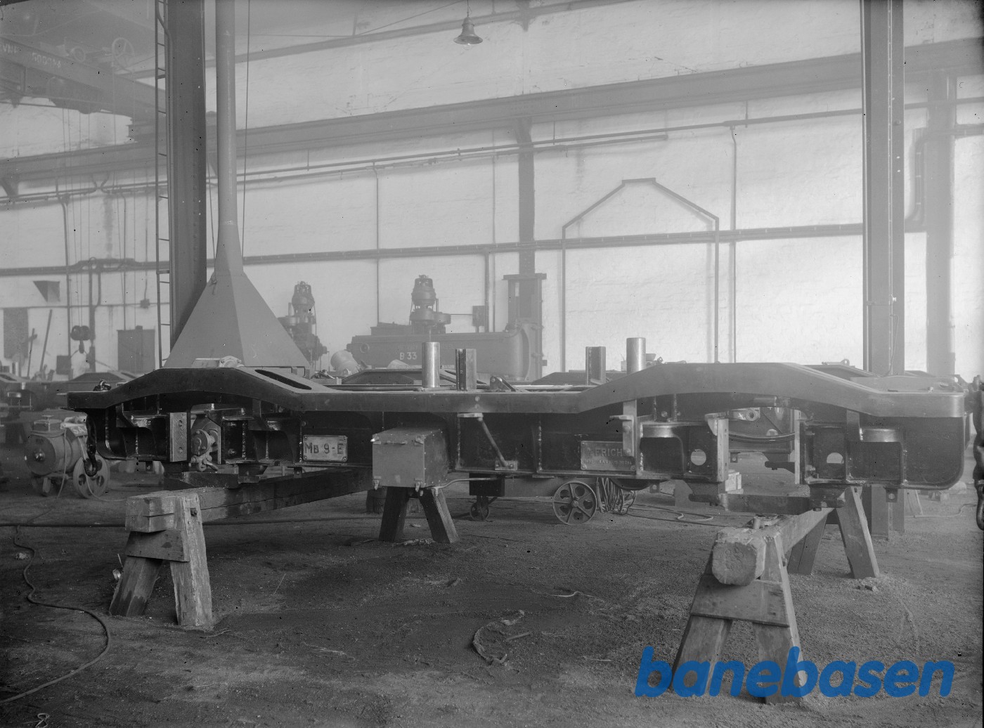 Detail af rammeplade og akselport Detail af rammeplade og akselport