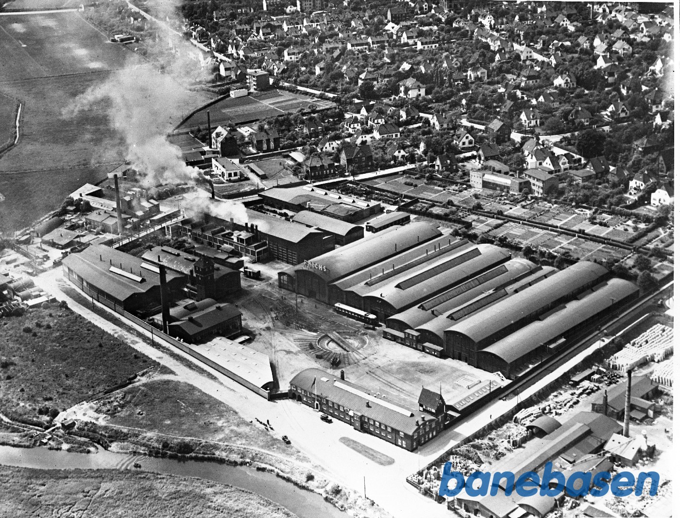 Luftfoto af fabrikken ,Opt. Juni 1939 Luftfoto af fabrikken ,Opt. Juni 1939