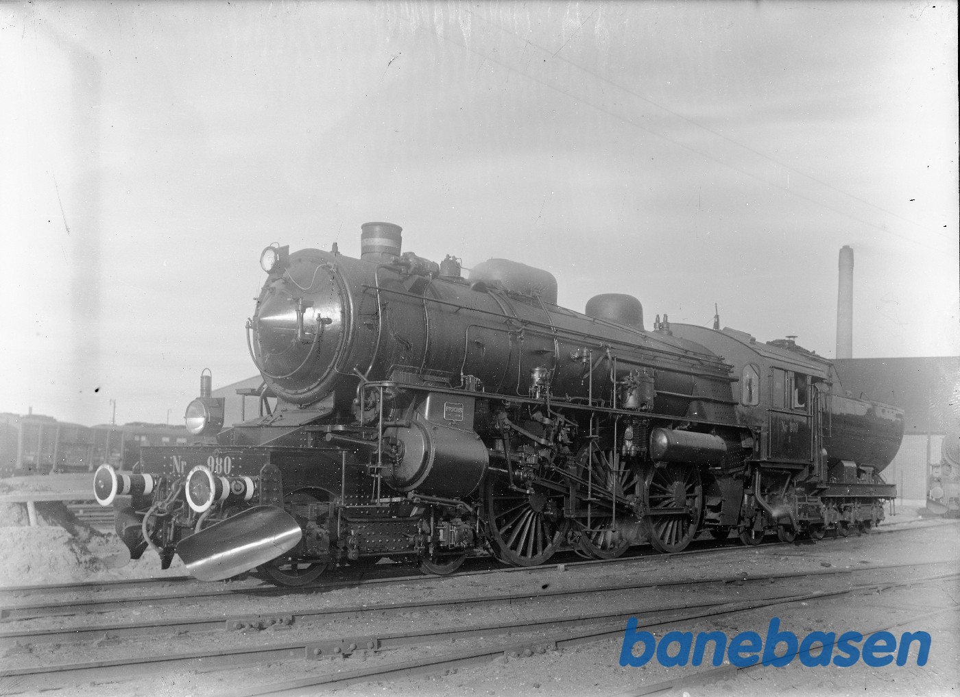 Ltr E 980. Klar til særtog. Ved remisen i Aarhus Ltr E 980. Klar til særtog. Ved remisen i Aarhus