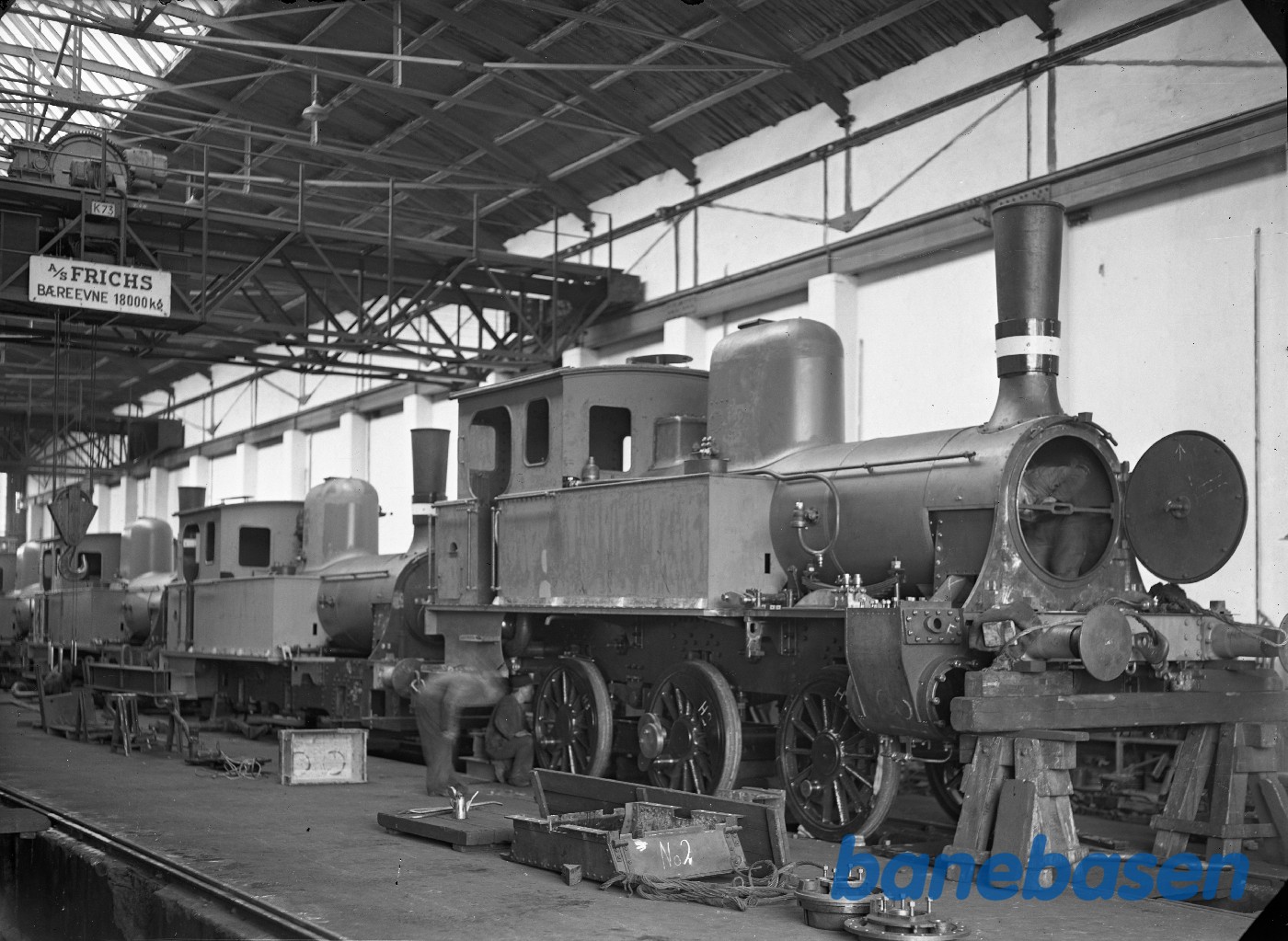 Interiør fra lokoværksted 4 F maskiner Loko F II Interiør fra lokoværksted 4 F maskiner Loko F II