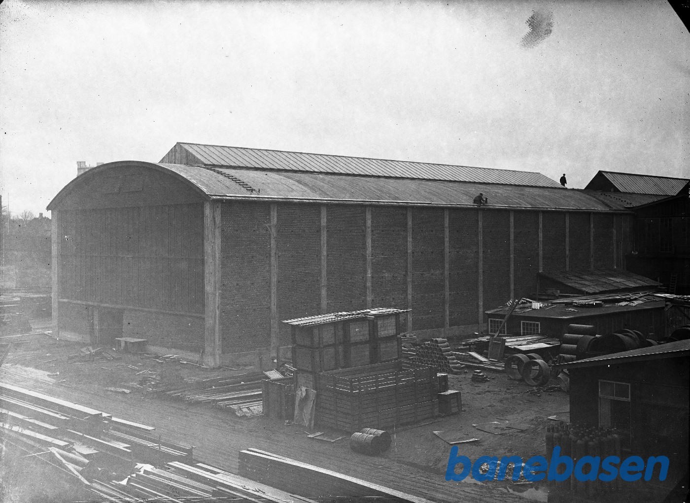 Udvidelse af lokoværksted. Fra skrænten Udvidelse af lokoværksted. Fra skrænten