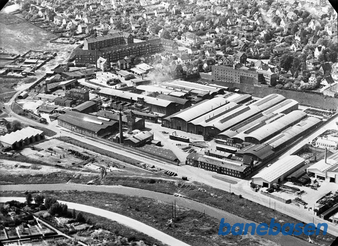 Luftbillede over fabrikken Juni 1954 Luftbillede over fabrikken Juni 1954