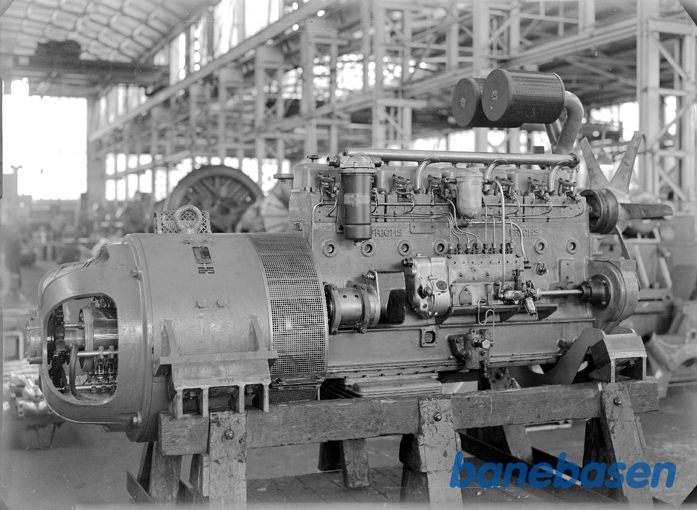 Dieselmotor D.M.8100 for roebanelokomotiv. Nakskov Dieselmotor D.M.8100 for roebanelokomotiv. Nakskov