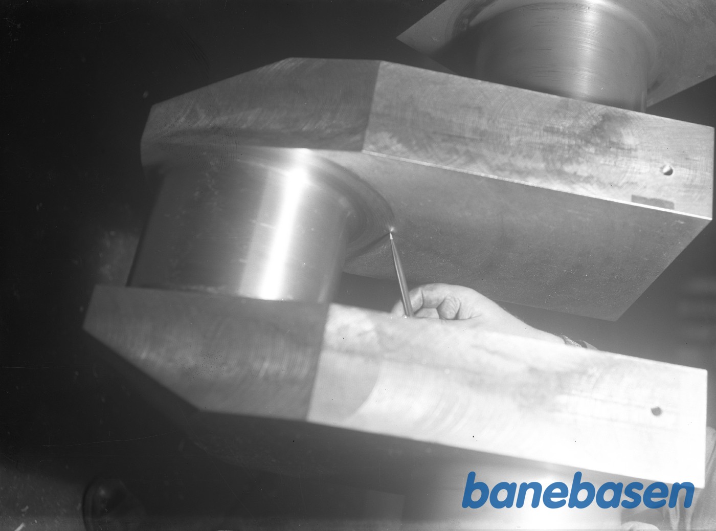 Maskinedel med slidmærker Maskinedel med slidmærker