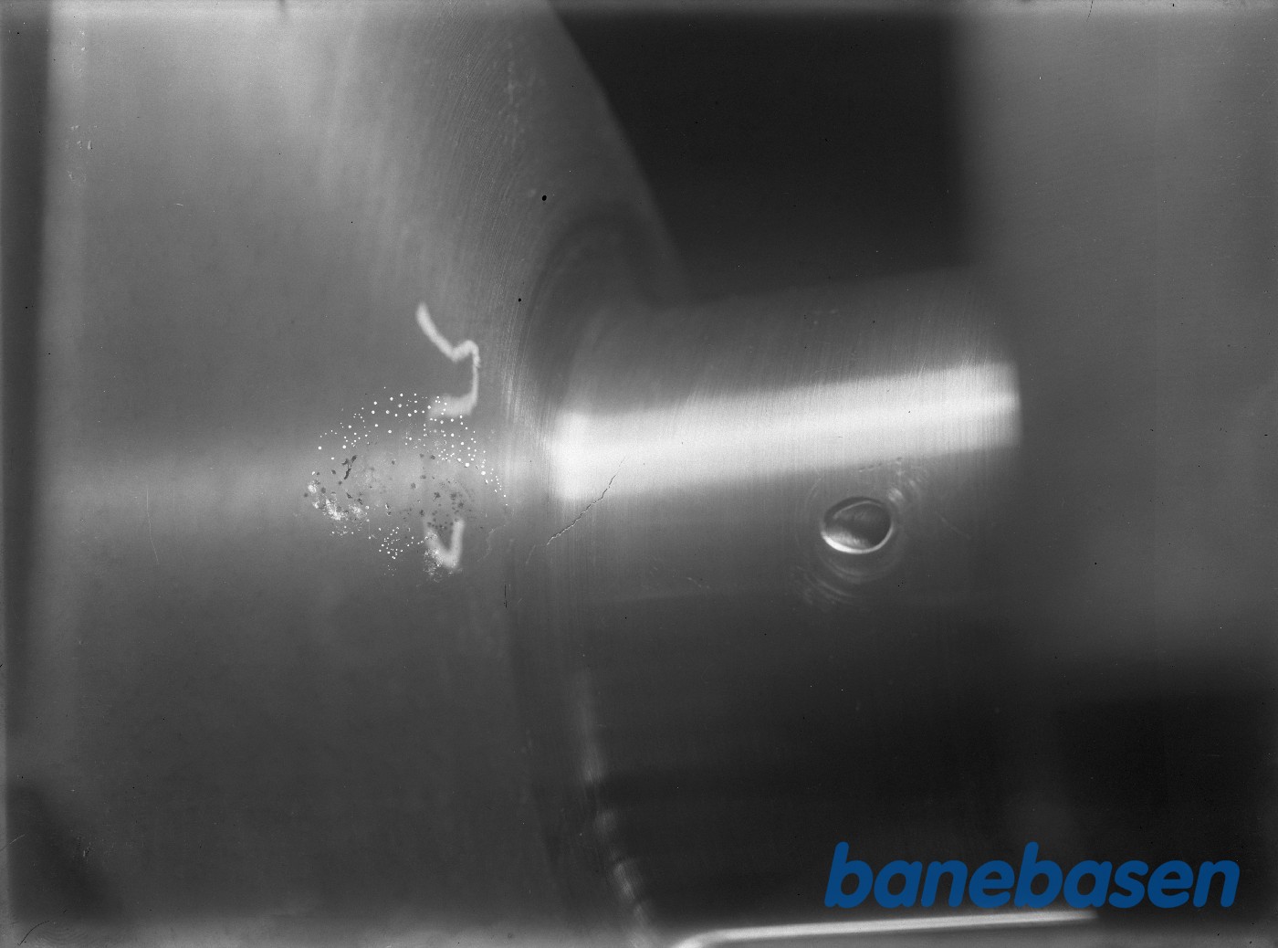 Tæringer i en maskinedel Tæringer i en maskinedel