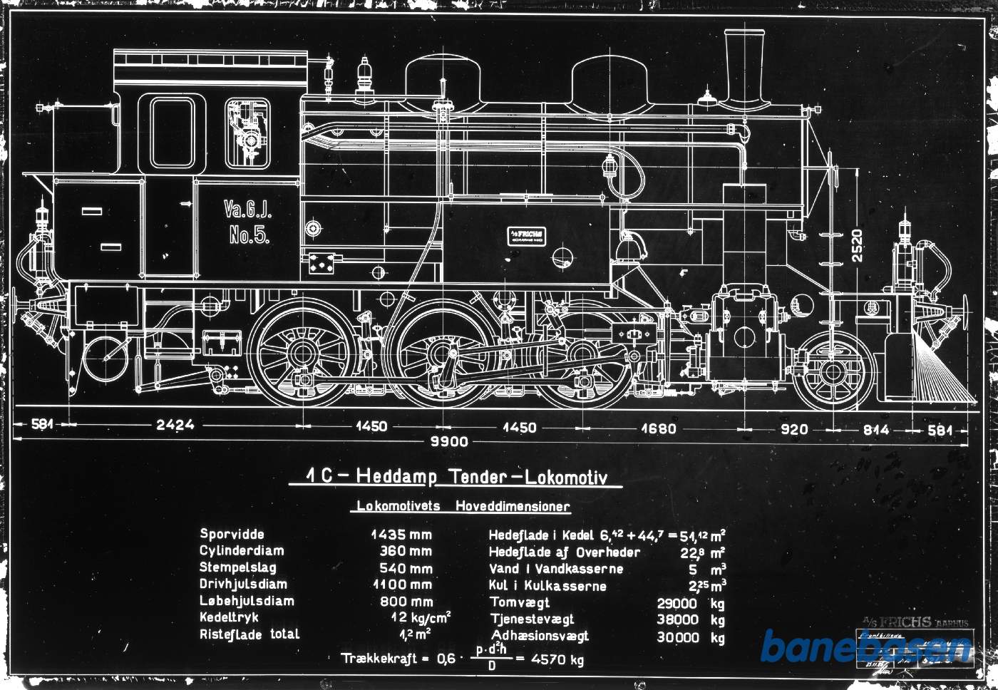 Tegning af lokomotiv Tegning af lokomotiv