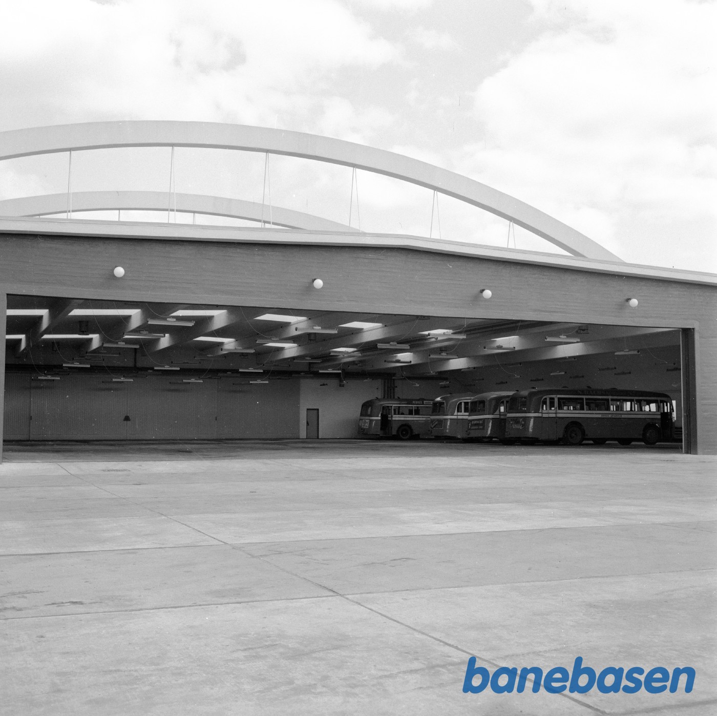 Garageanlæg for Aahus sporvejes busser under opførelse Garageanlæg for Aahus sporvejes busser under opførelse