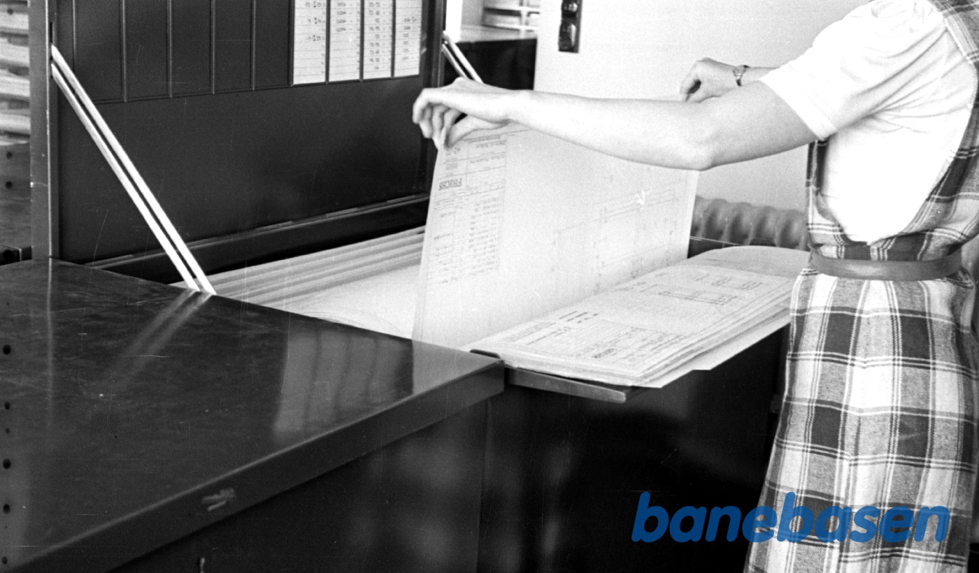 Interiør fra ombygningen. Tegningsskabe Interiør fra ombygningen. Tegningsskabe