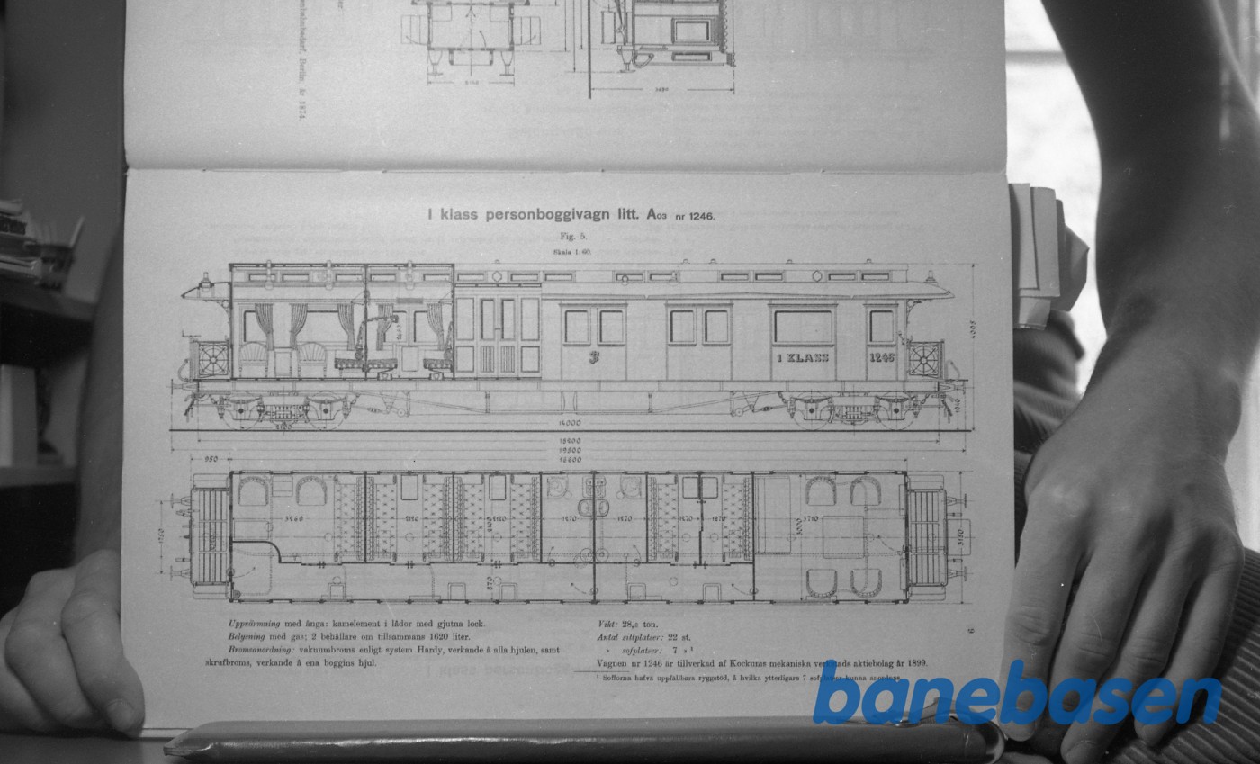 Tegning.Svenske Jernbanevogne Tegning.Svenske Jernbanevogne