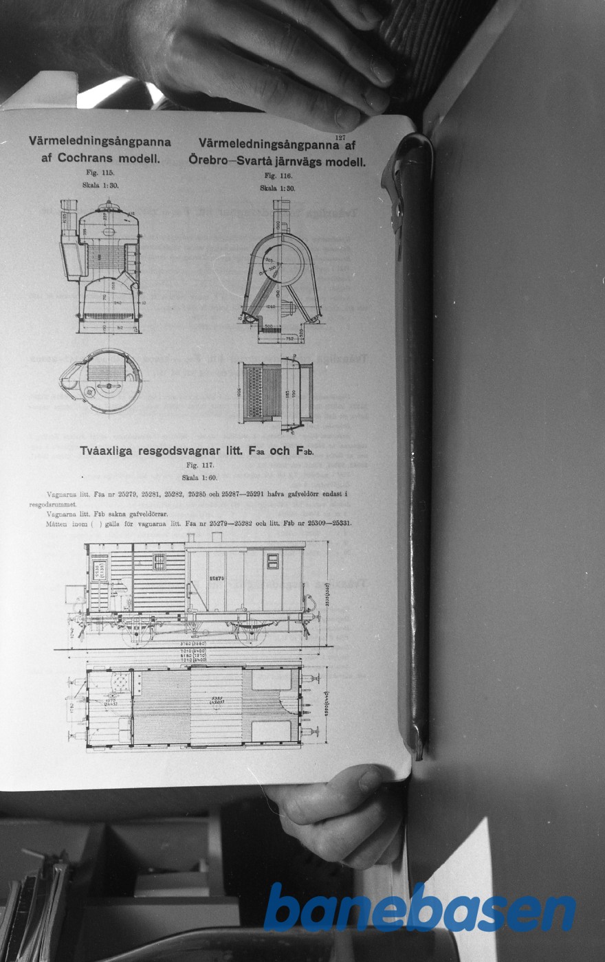 Tegning.Svenske Jernbanevogne Tegning.Svenske Jernbanevogne