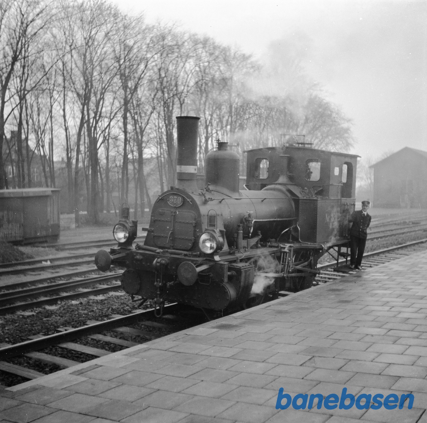 Damplokomotiv Hs 370 rangerer i Slagelse Damplokomotiv Hs 370 rangerer i Slagelse
