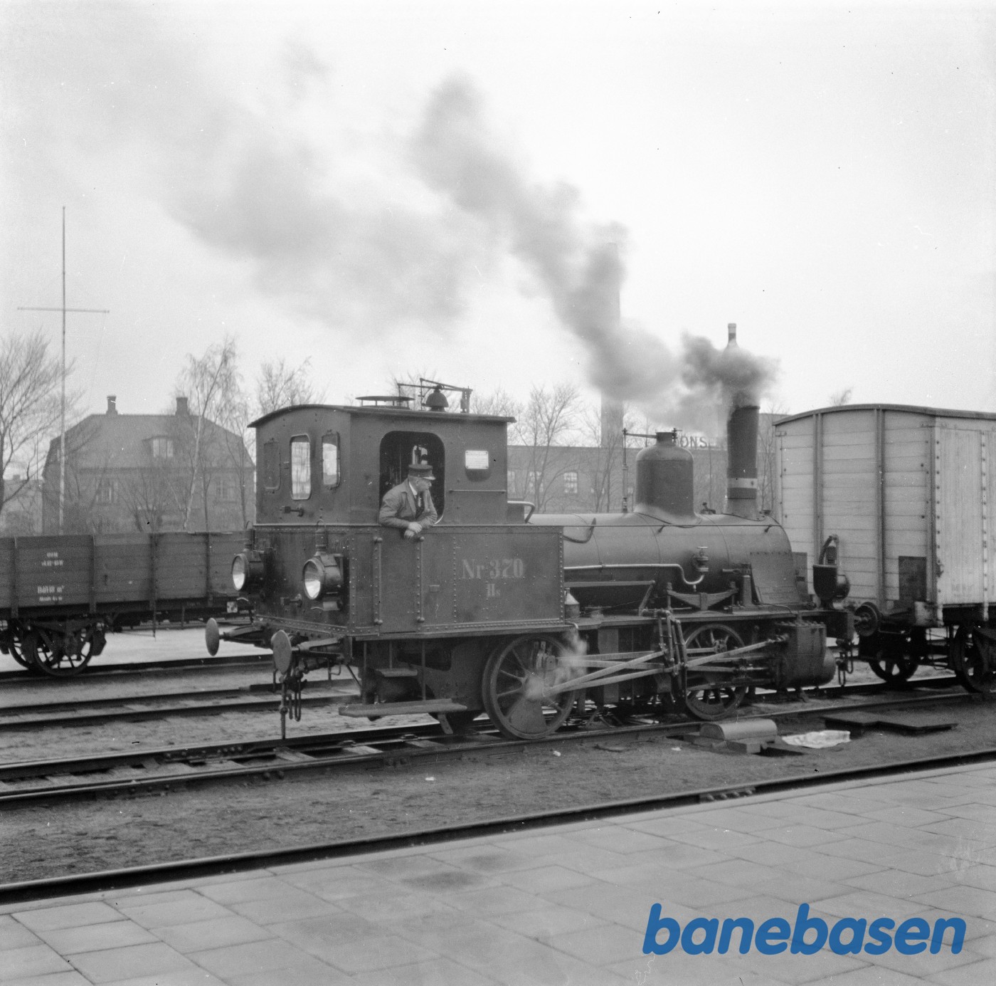 Damplokomotiv Hs 370 rangerer i Slagelse Damplokomotiv Hs 370 rangerer i Slagelse