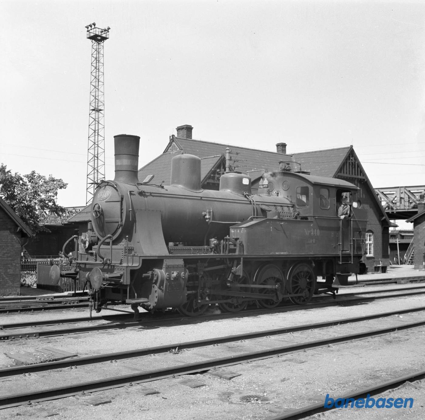 Damplokomotiv Q 340 rangerer på København G Damplokomotiv Q 340 rangerer på København G