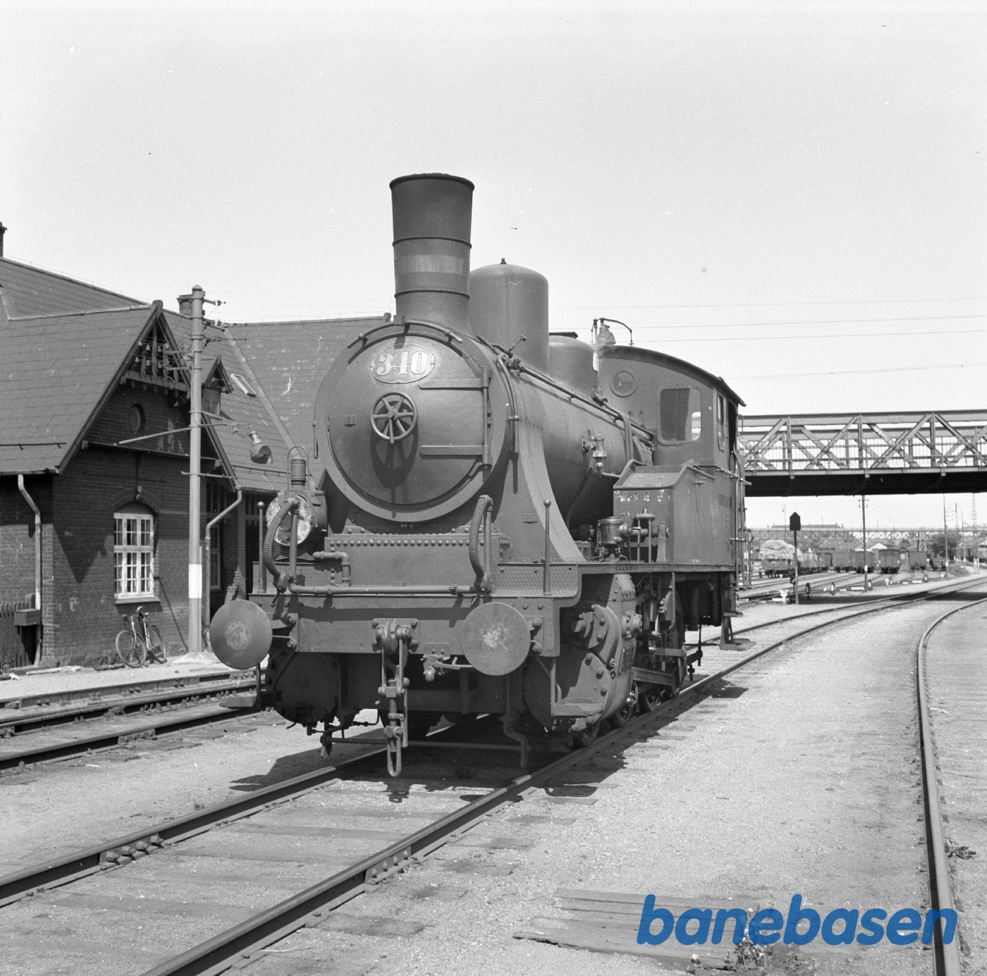 Damplokomotiv Q 340 rangerer på København G Damplokomotiv Q 340 rangerer på København G