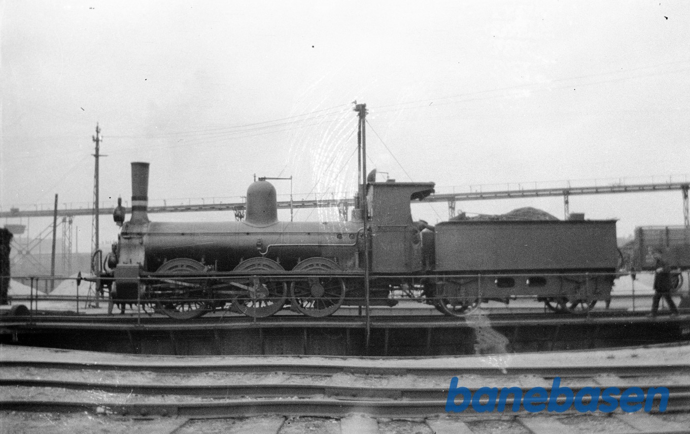 Damplokomotiv G 608 ved Maskindepotet på København GB Damplokomotiv G 608 ved Maskindepotet på København GB