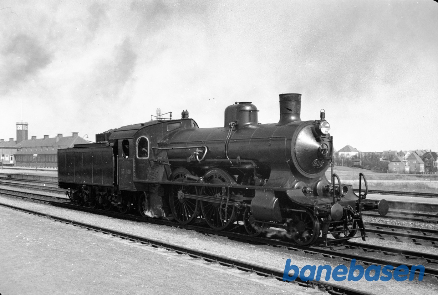 Damplokomotiv P 930 på Fredericia station Damplokomotiv P 930 på Fredericia station