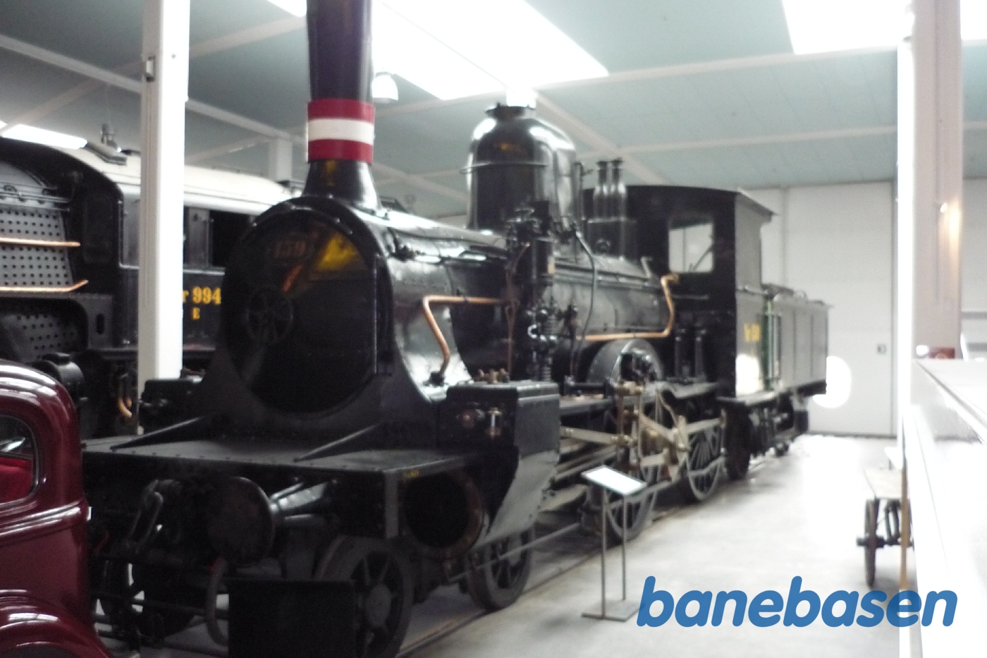 Danmarks Jernbanemuseeum. Damplokomotiv A 159 i udstillingen Danmarks Jernbanemuseeum. Damplokomotiv A 159 i udstillingen