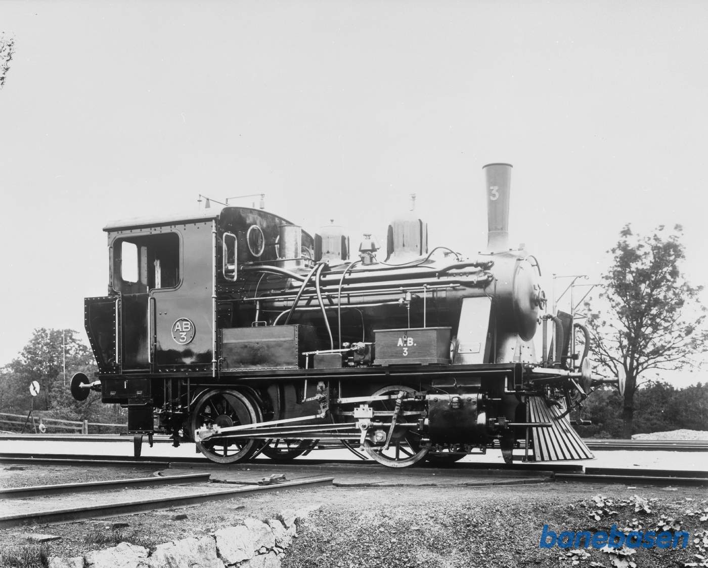 Fabriksfoto af damplokomotiv nr. 3 til Amagerbanen