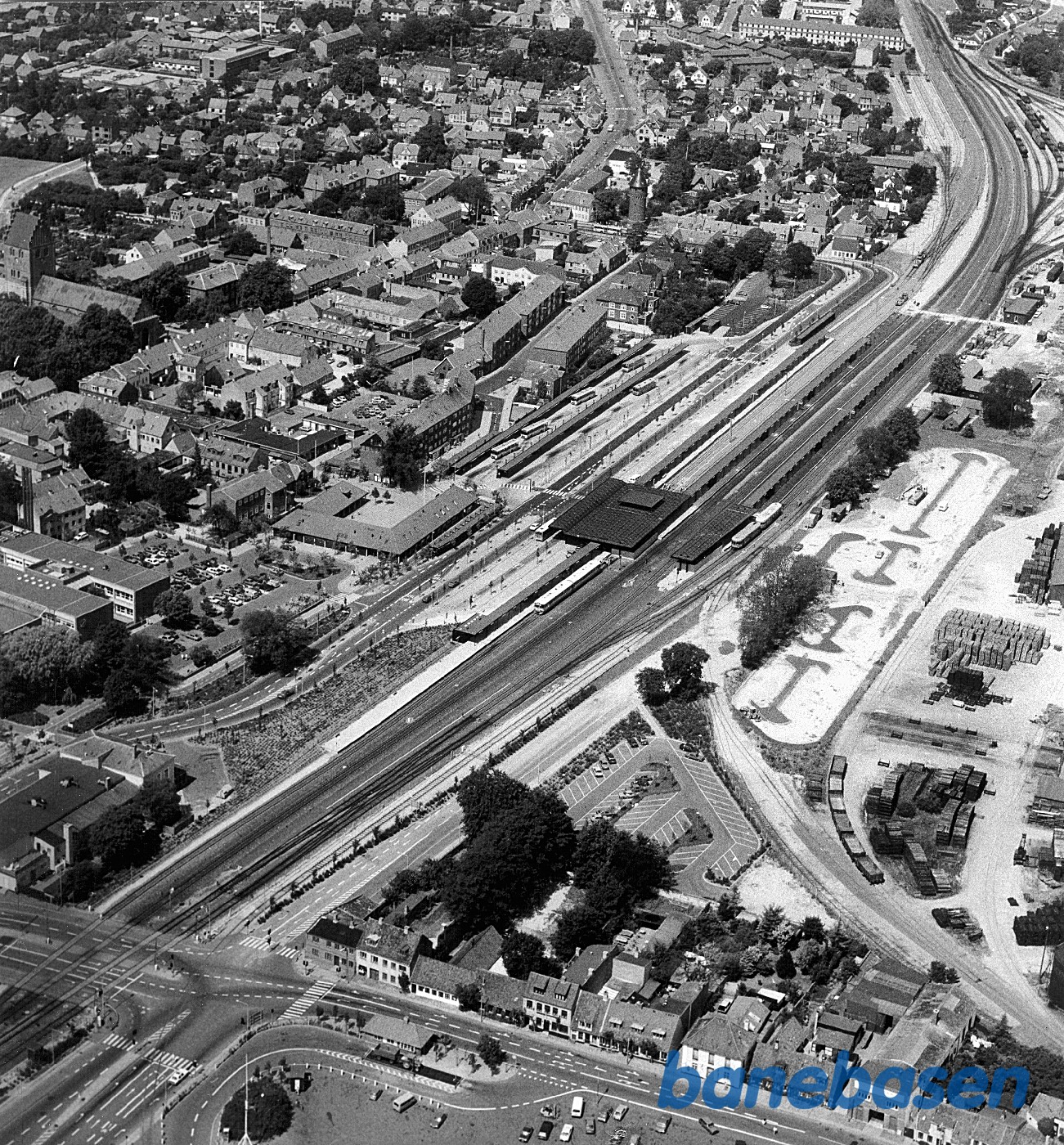 Luftfoto af den nye Køge station Luftfoto af den nye Køge station