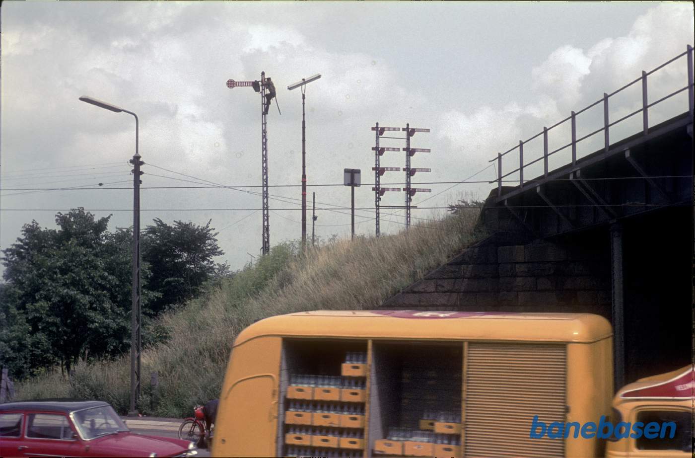 Togvejssignalerne ("Redekammen") i sydenden af Godsbanegården