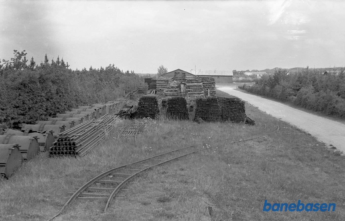 Smalspor oplagsplads for skinner, sveller, vogne m.m.