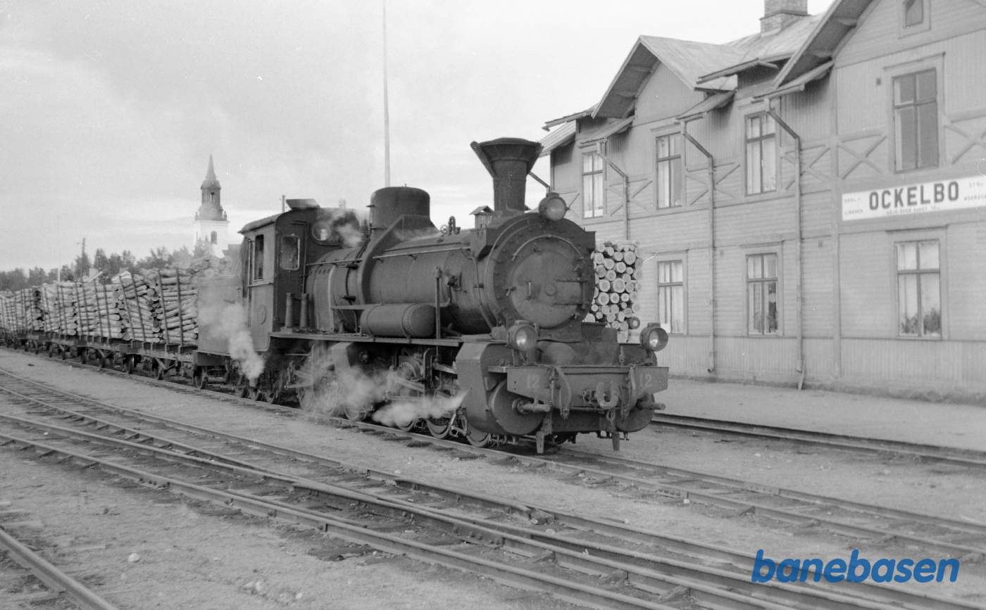 Damplokomotiv nr. 12 med godstog