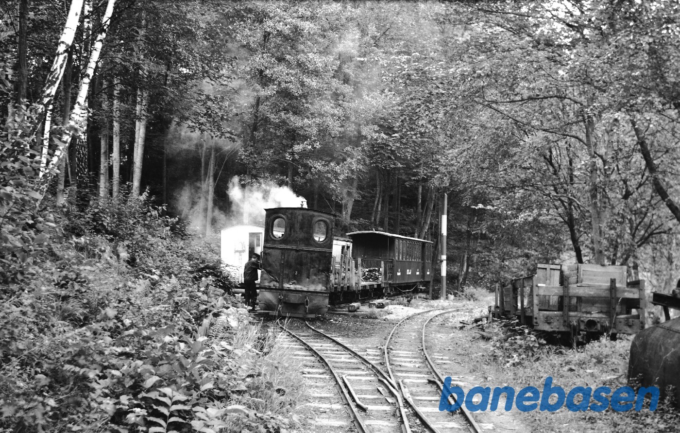 Damplokomotiv nr. 3 "DYLTA" rangerer på sidespor Damplokomotiv nr. 3 "DYLTA" rangerer på sidespor