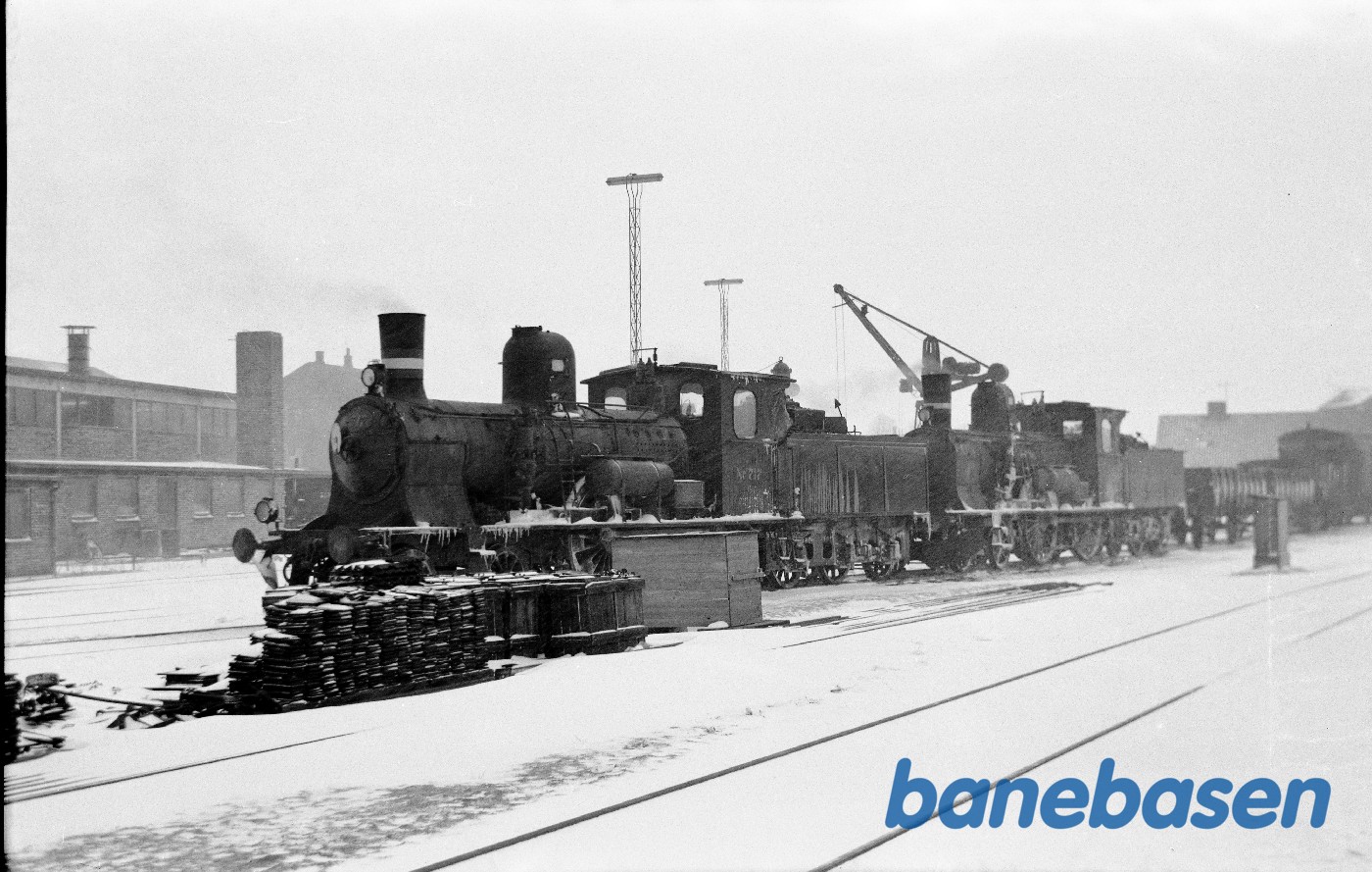 Damplokomotiv C 717 + C 712 med godstog Damplokomotiv C 717 + C 712 med godstog